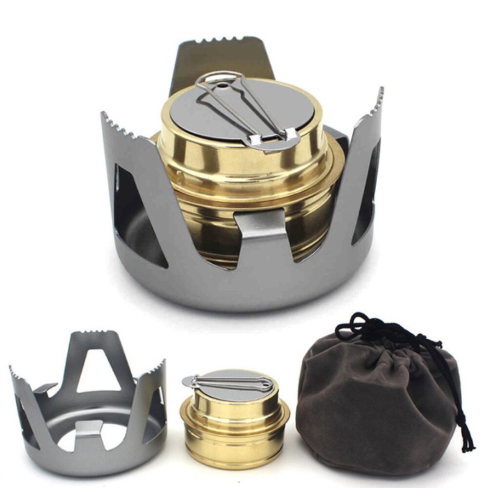 Mini Alcohol Stove for Outdoors Backpacking Lightweight Portable Camping
